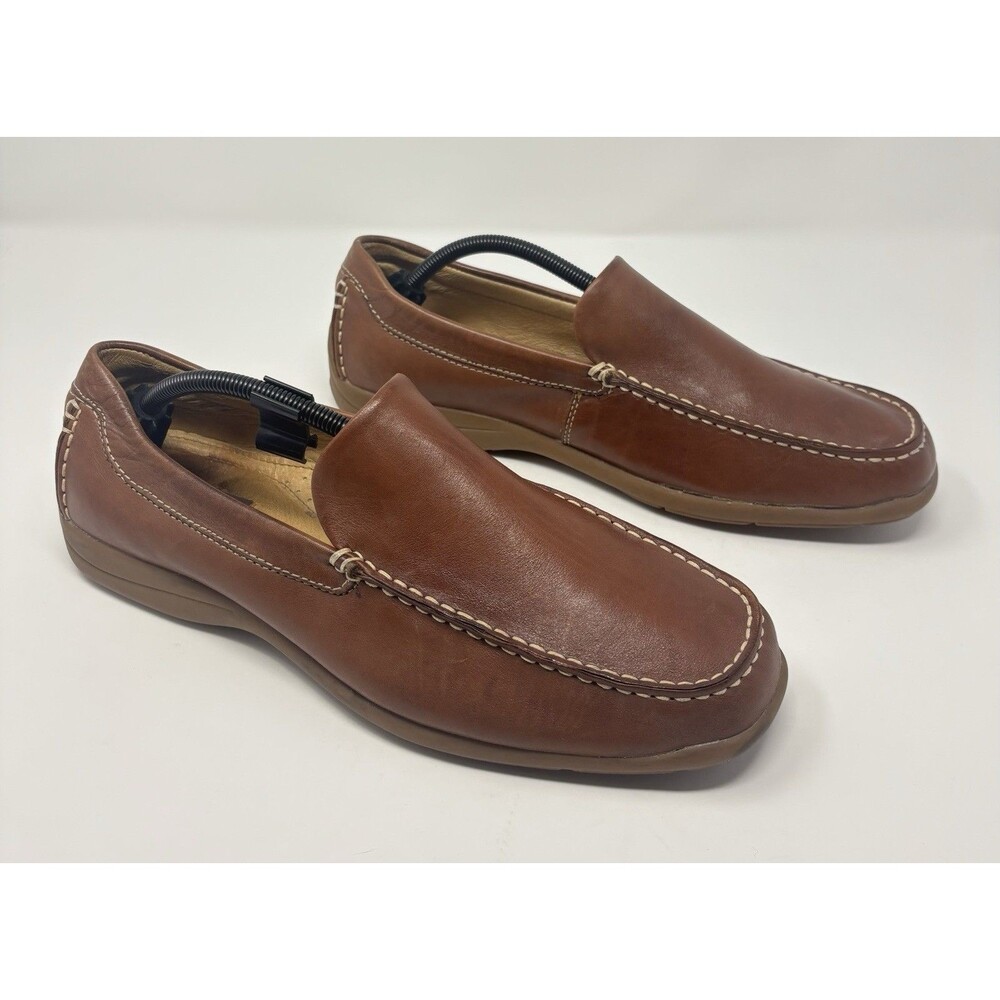 Florsheim Mens 12 Como Venetian Driving Loafer Moc Toe Cognac Leather Shoes